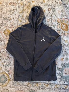 Nike Men's Air Jordan Dri-Fit Air Fleece Hoodie Full Zip Gray DC9737-010 Size M